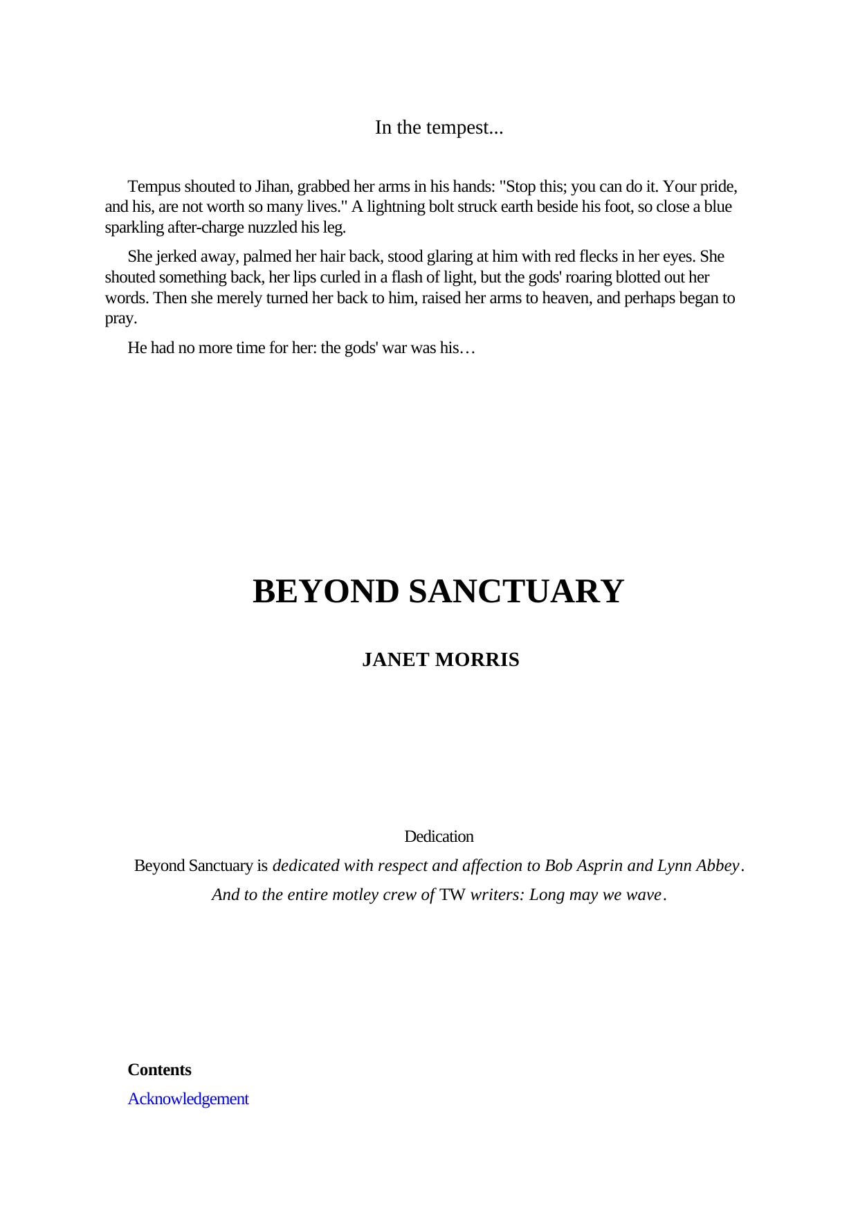 Janet Morris Thieves World Beyond Sanctuary by Unknown