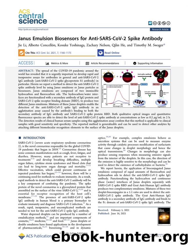 Janus Emulsion Biosensors for Anti-SARS-CoVâ2 Spike Antibody by unknow