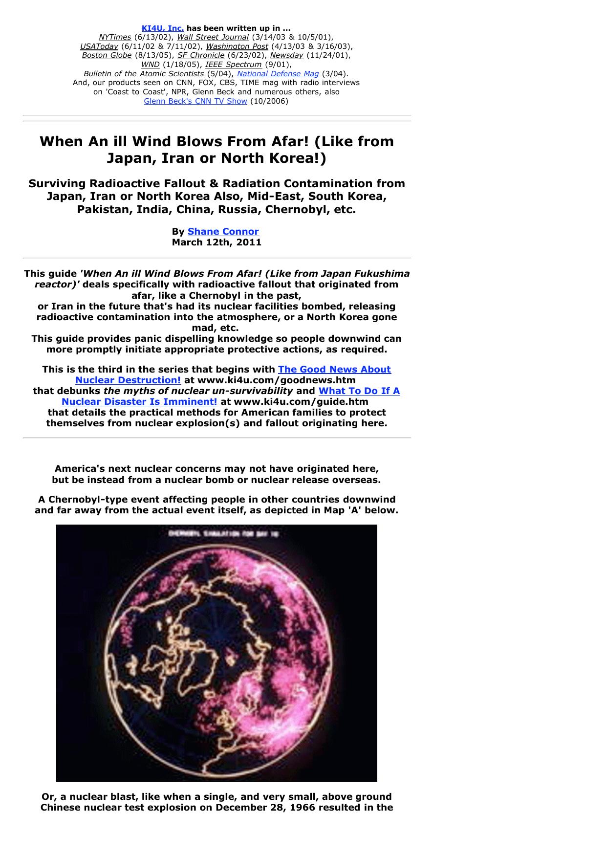 Japan Radioactive Fallout Contamination Map & Radiation Protection FAQ! Iran, North Korea, too by nimrod