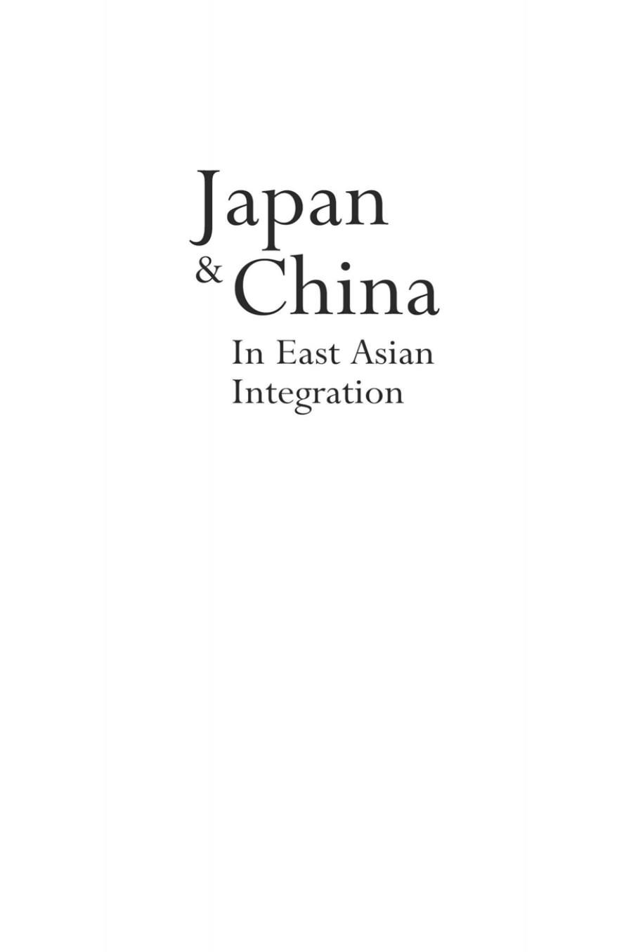 Japan and China in East Asian Integration by Hua Sing Lim