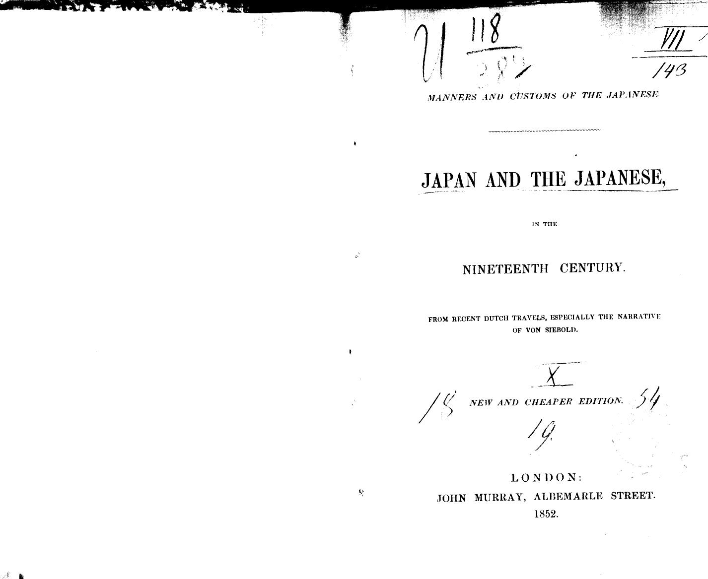 Japan and the japanese, in the nineteenth century by 1852
