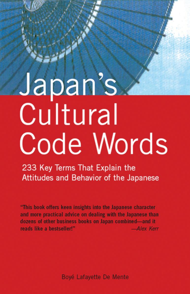 Japan's Cultural Code Words : Key Terms That Explain Attitudes and Behaviour of the Japanese by De Mente Boye(Author)