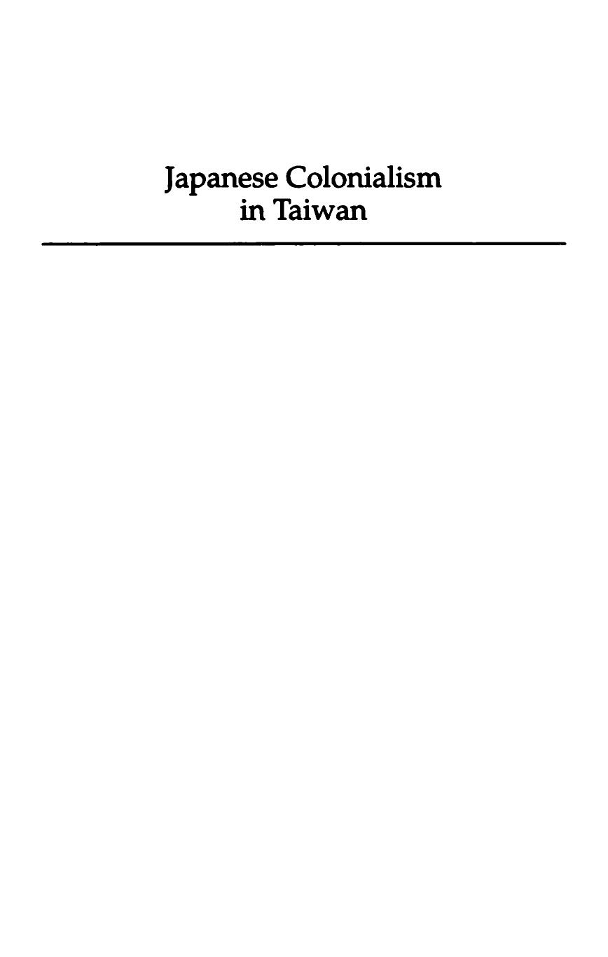 Japanese Colonialism In Taiwan: Land Tenure, Development, And Dependency In Taiwan, 1895-1945 by Chih-Ming Ka; Sidney W. Mintz