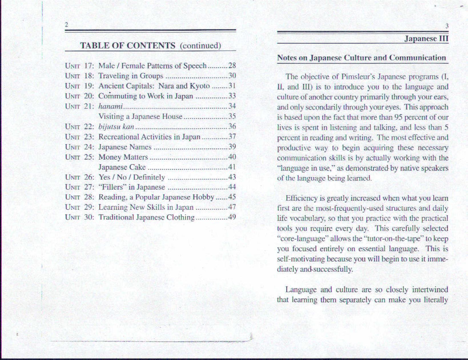 Japanese III by Reading Booklet