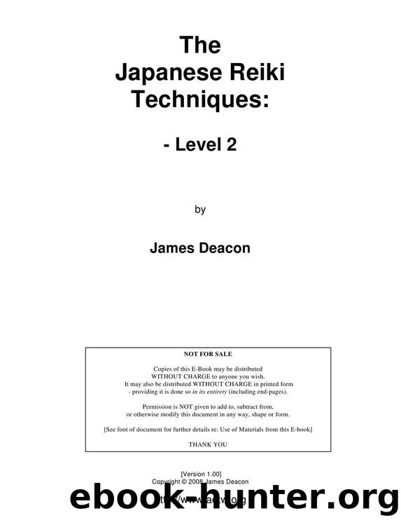 Japanese Reiki Techniques 2 by James Deacon