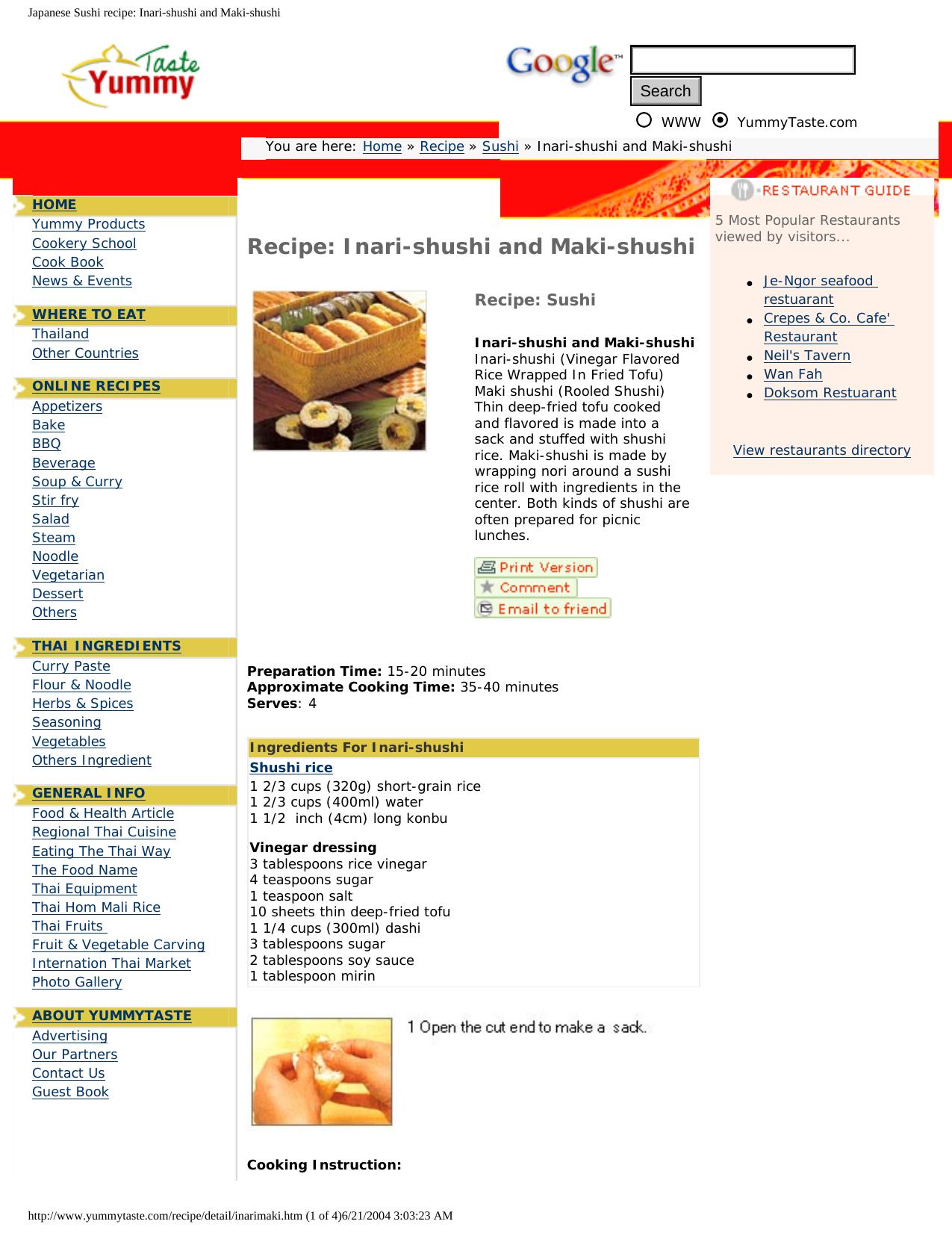 Japanese Sushi recipe: Inari-shushi and Maki-shushi by Unknown