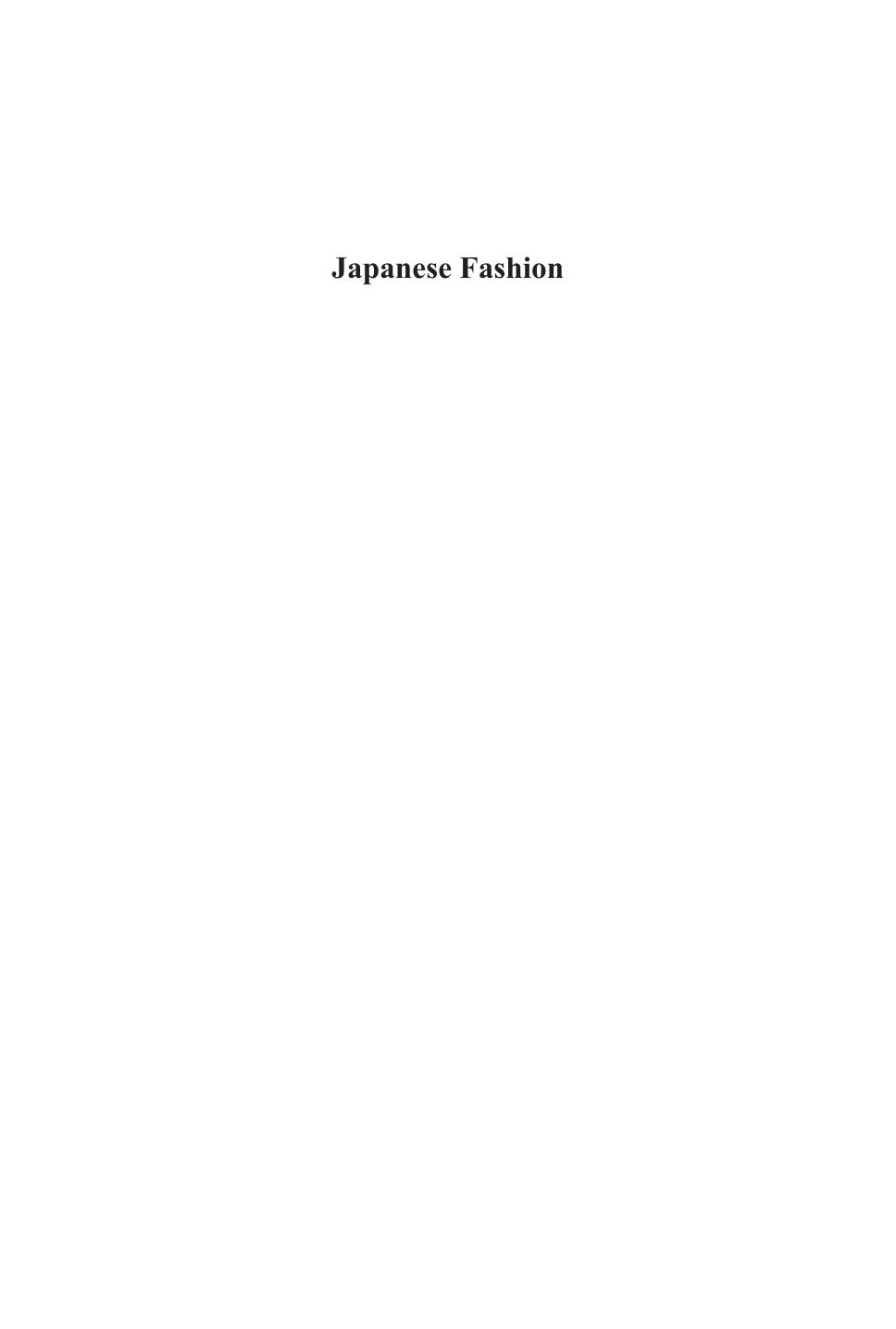 Japanese fashion : a cultural history by Toby Slade