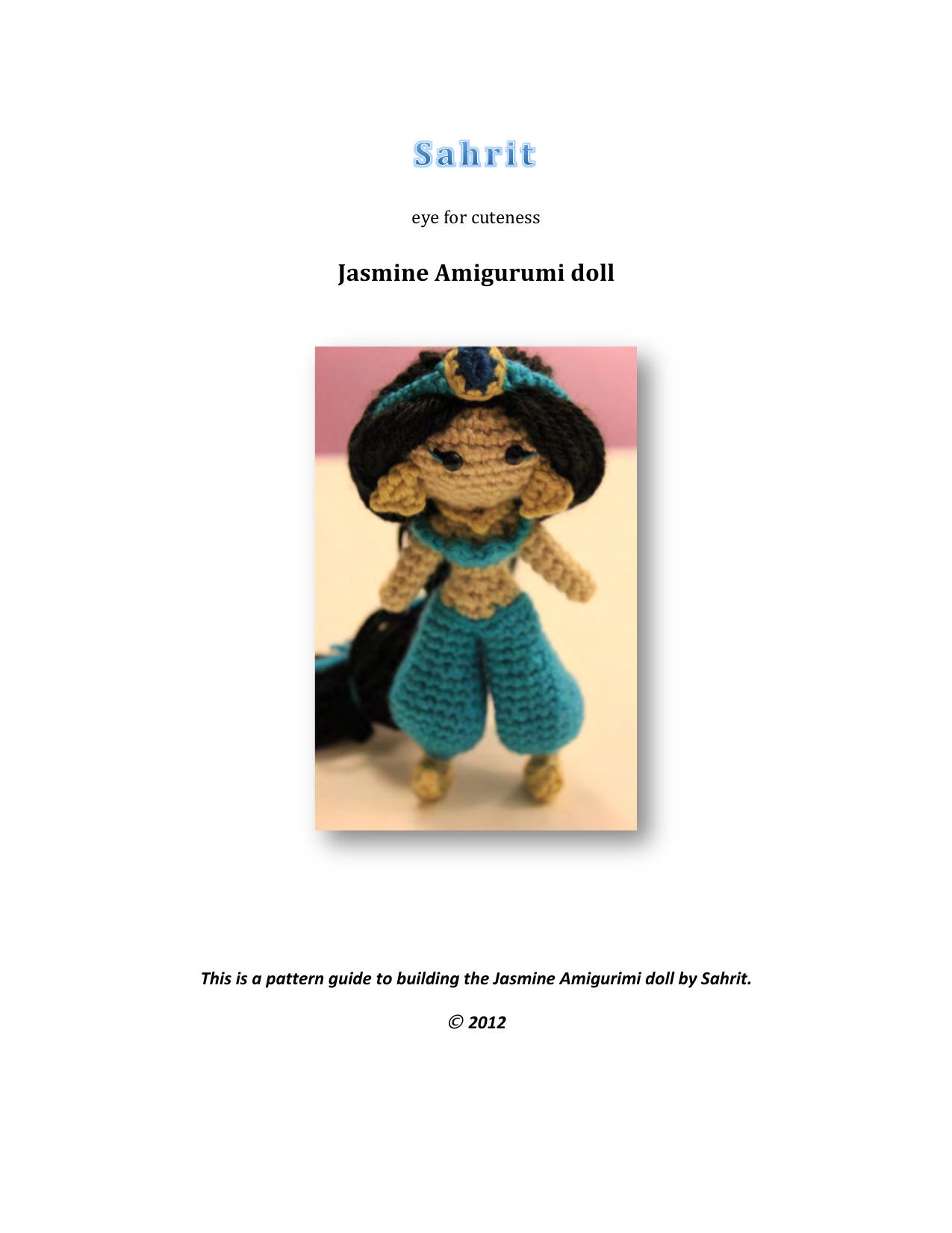 Jasmine Amigurumi Doll Pattern by Sahrit by Sahrit Freud Weinstein