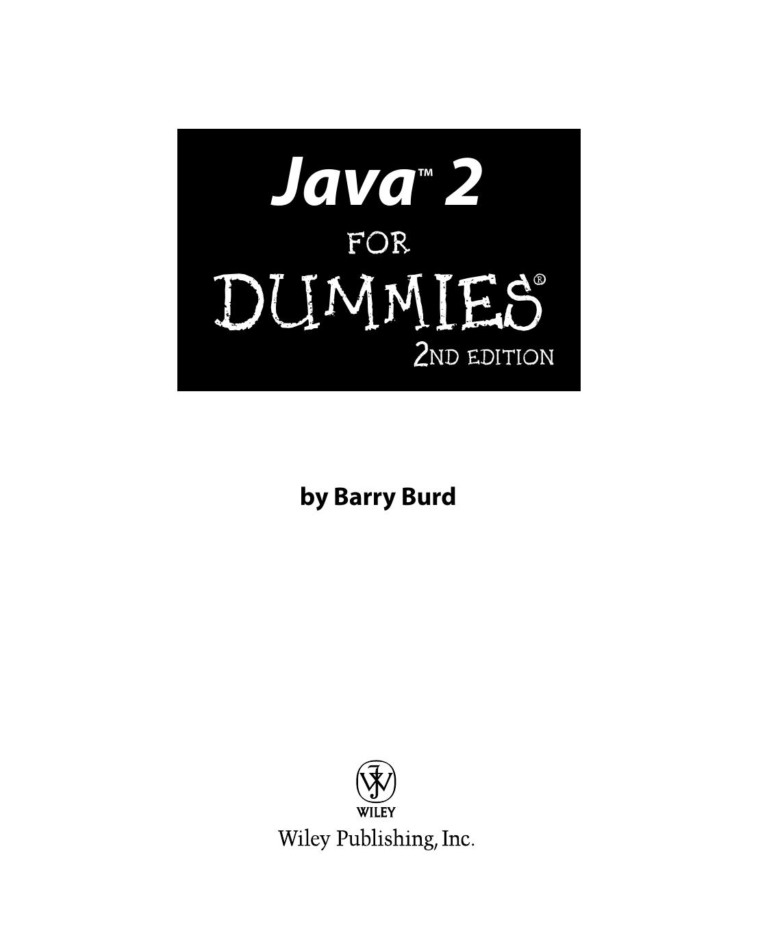 Java 2 for DUMmIES 2nd by Unknown