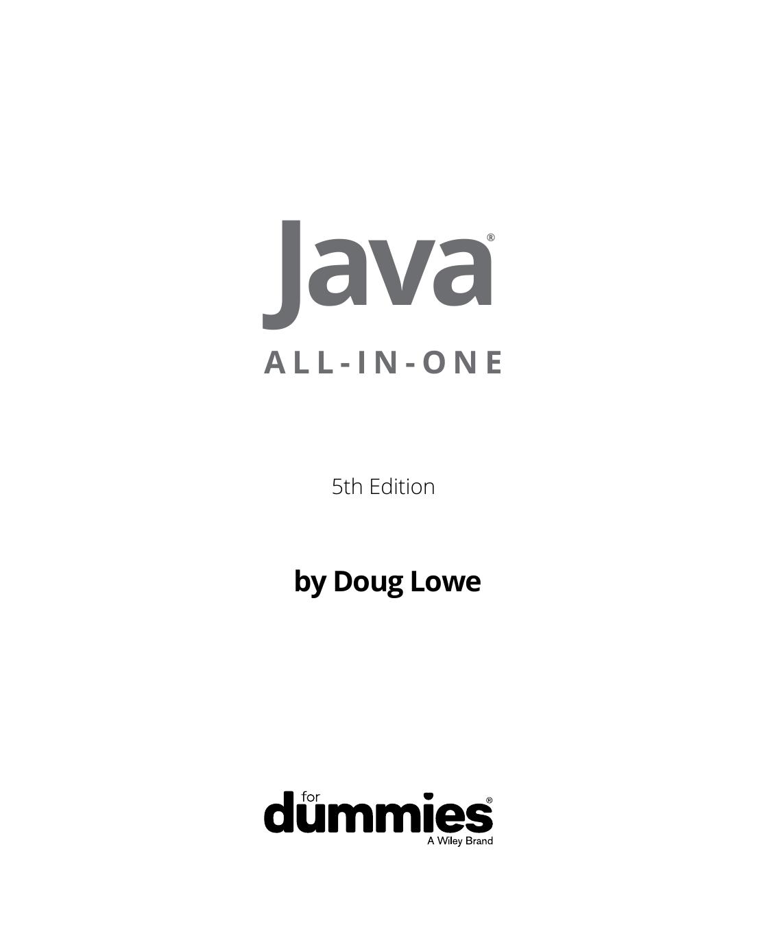 Java All-in-One for Dummies by Doug Lowe