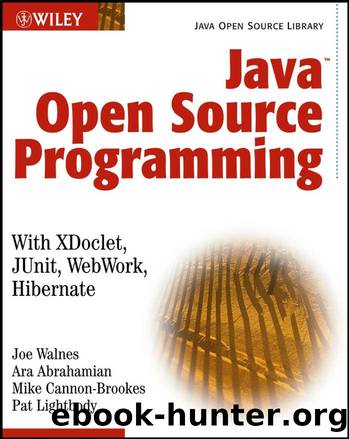 Java Open Source Programming: with XDoclet, JUnit, WebWork, Hibernate by Walnes Joe
