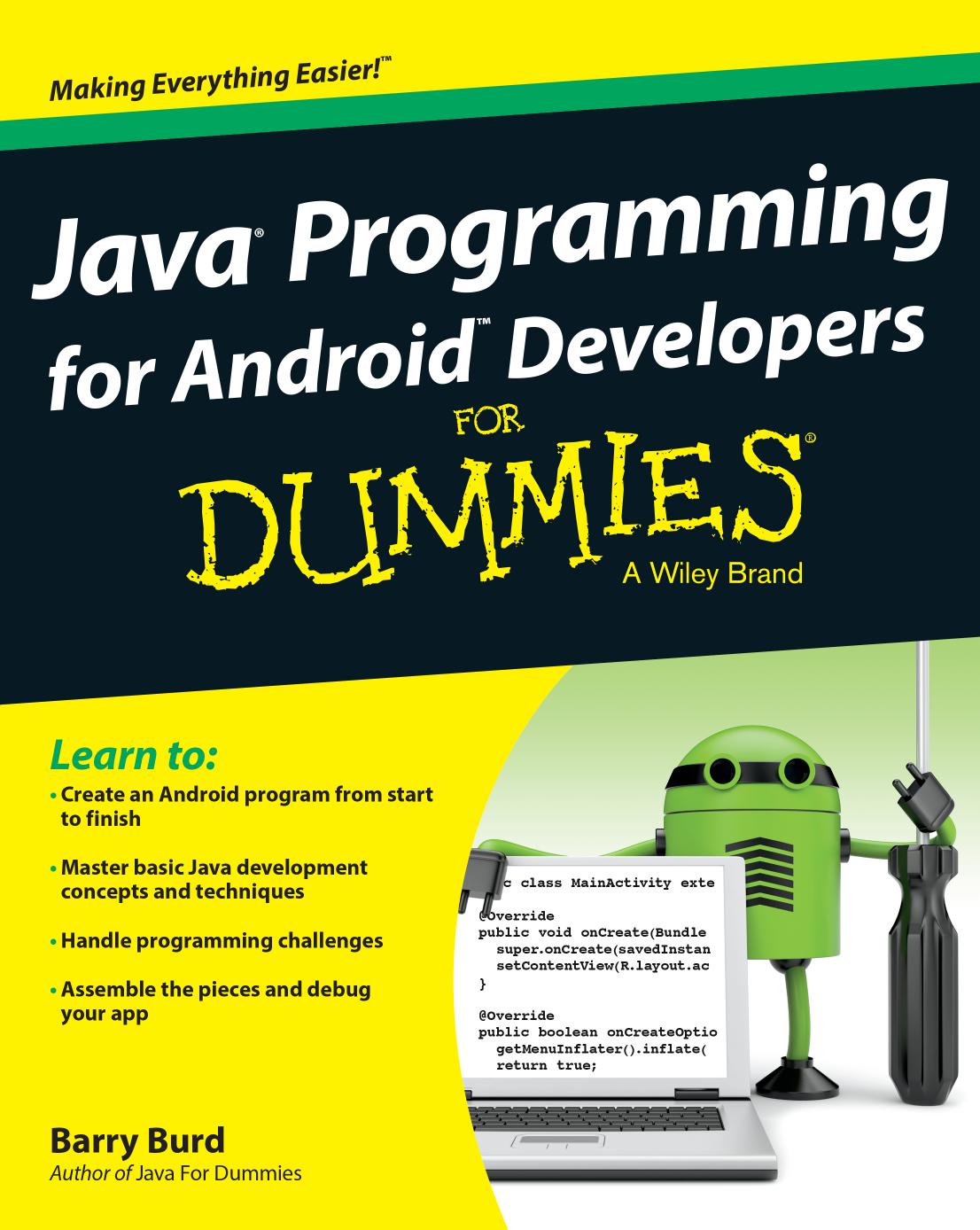 Java Programming for Android Developers For Dummies by Burd Barry