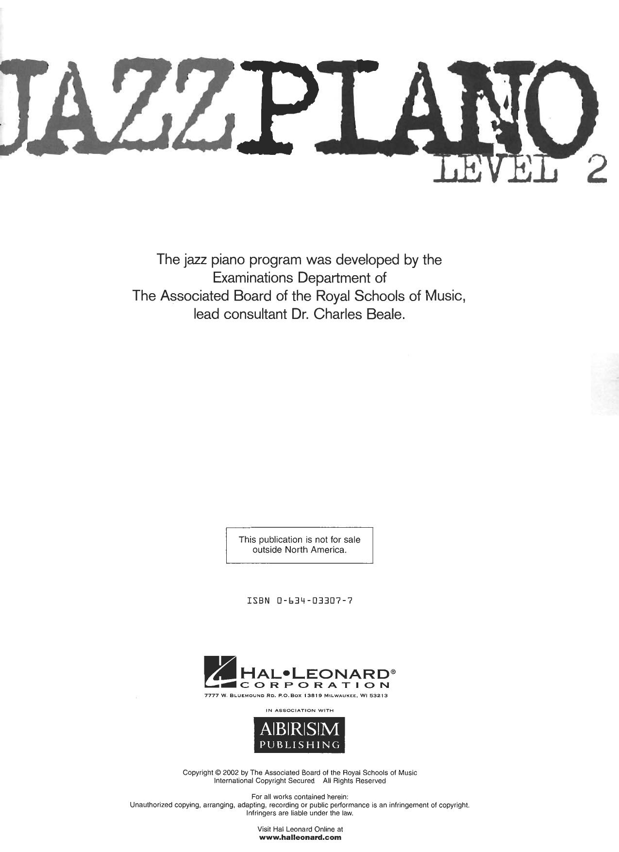 Jazz Piano - Level 2 by Hal Leonard Corp