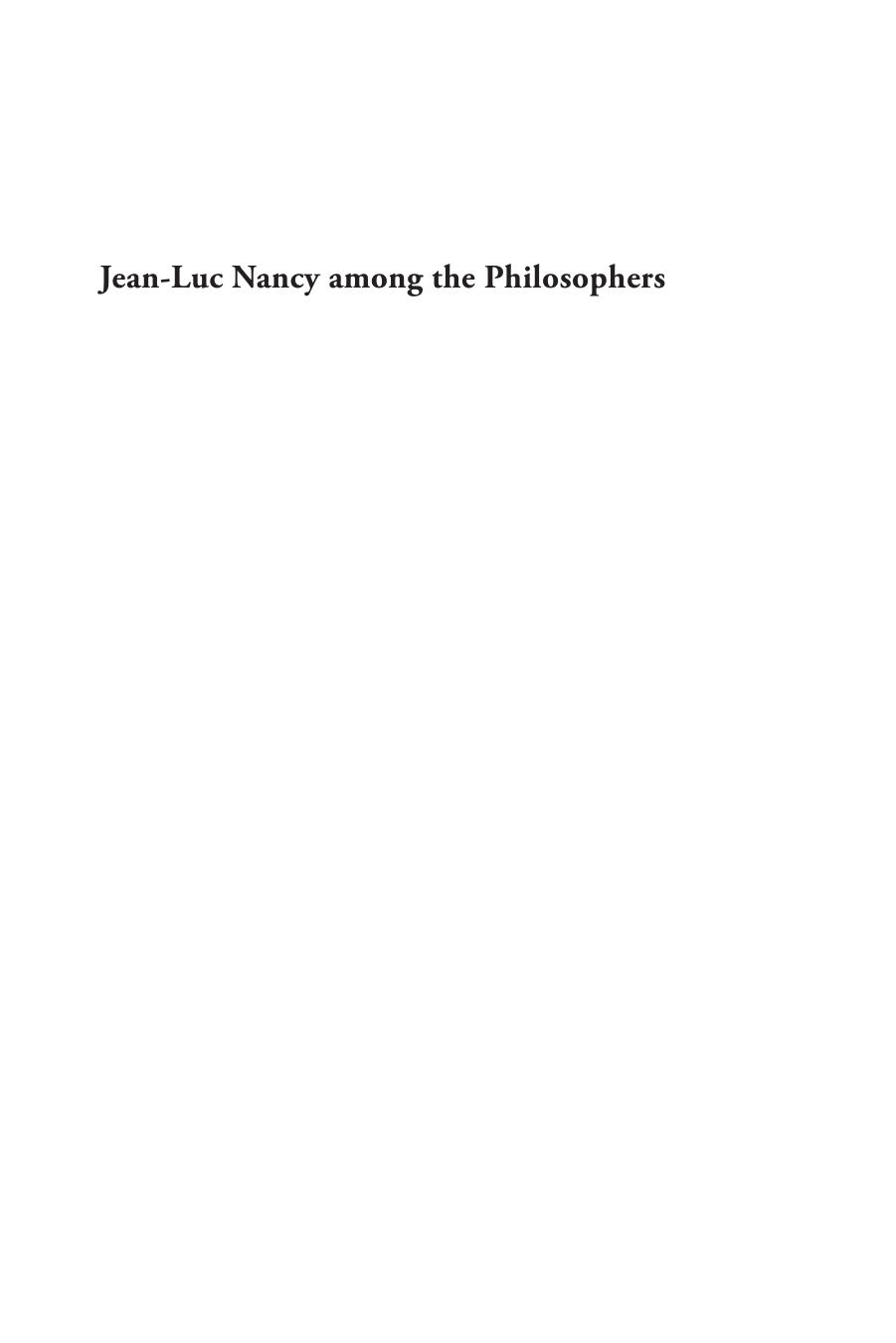Jean-Luc Nancy among the Philosophers by Irving Goh (editor)