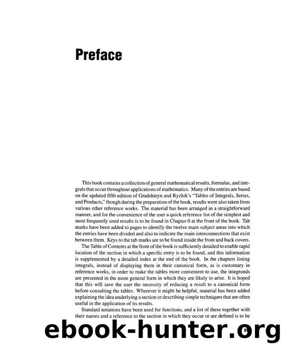 Jeffrey A. by Handbook of Mathematical Formulas & Integrals (2003)