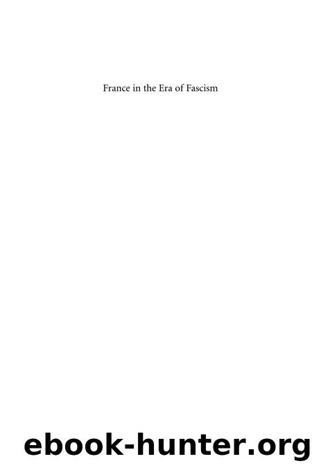 Jenkins (Ed.) by France in the Era of Fascism. Essays on the French Authoritarian Right (2005)