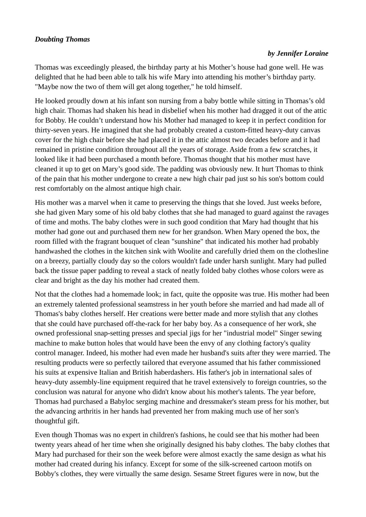 Jennifer Loraine by Doubting Thomas