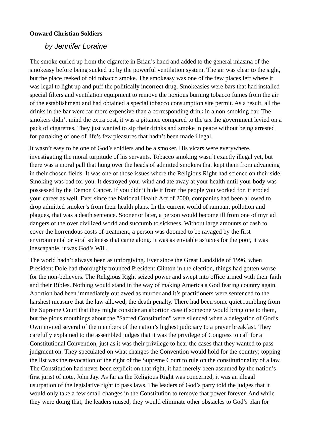 Jennifer Loraine by Onward Christian Soldiers