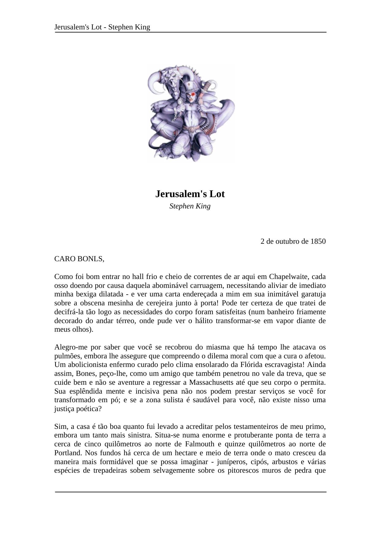 Jerusalem's Lot by Stephen King