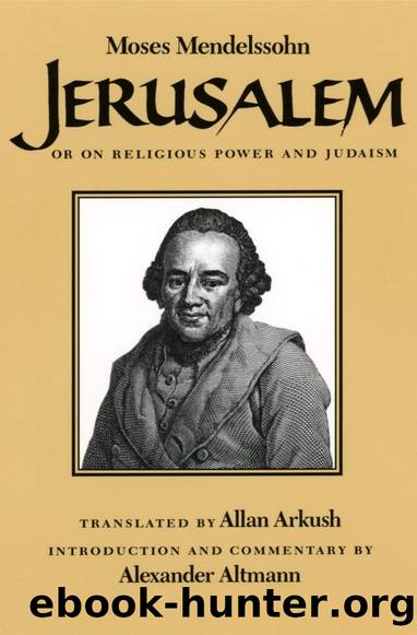 Jerusalem: Religious Power and Judaism by Moses Mendelssohn