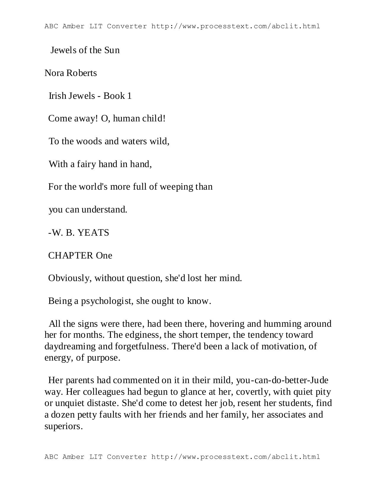 Jewels of the Sun-Gallaghers of Ardmore 1-Nora Roberts(1999) by Unknown