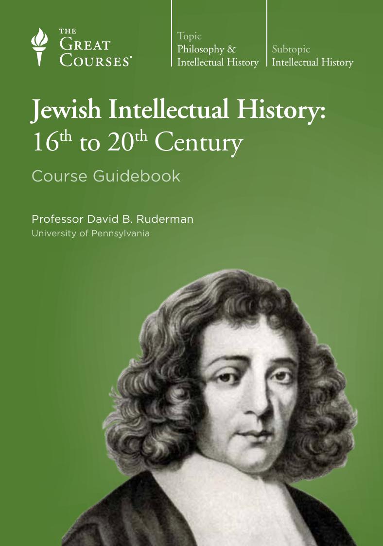 Jewish Intellectual History: 16th to 20th Century by David B. Ruderman