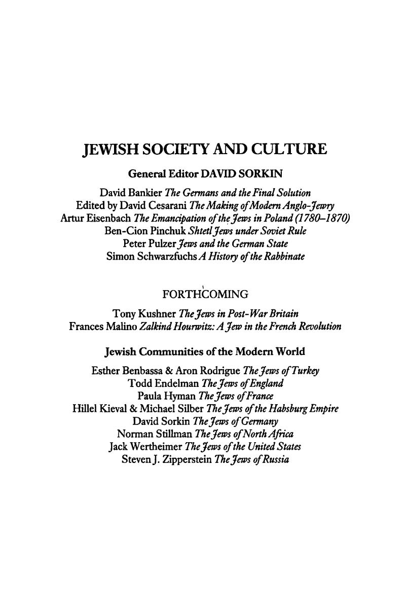 Jews and the German State: The Political History of a Minority, 1848-1933 by Peter G. J. Pulzer