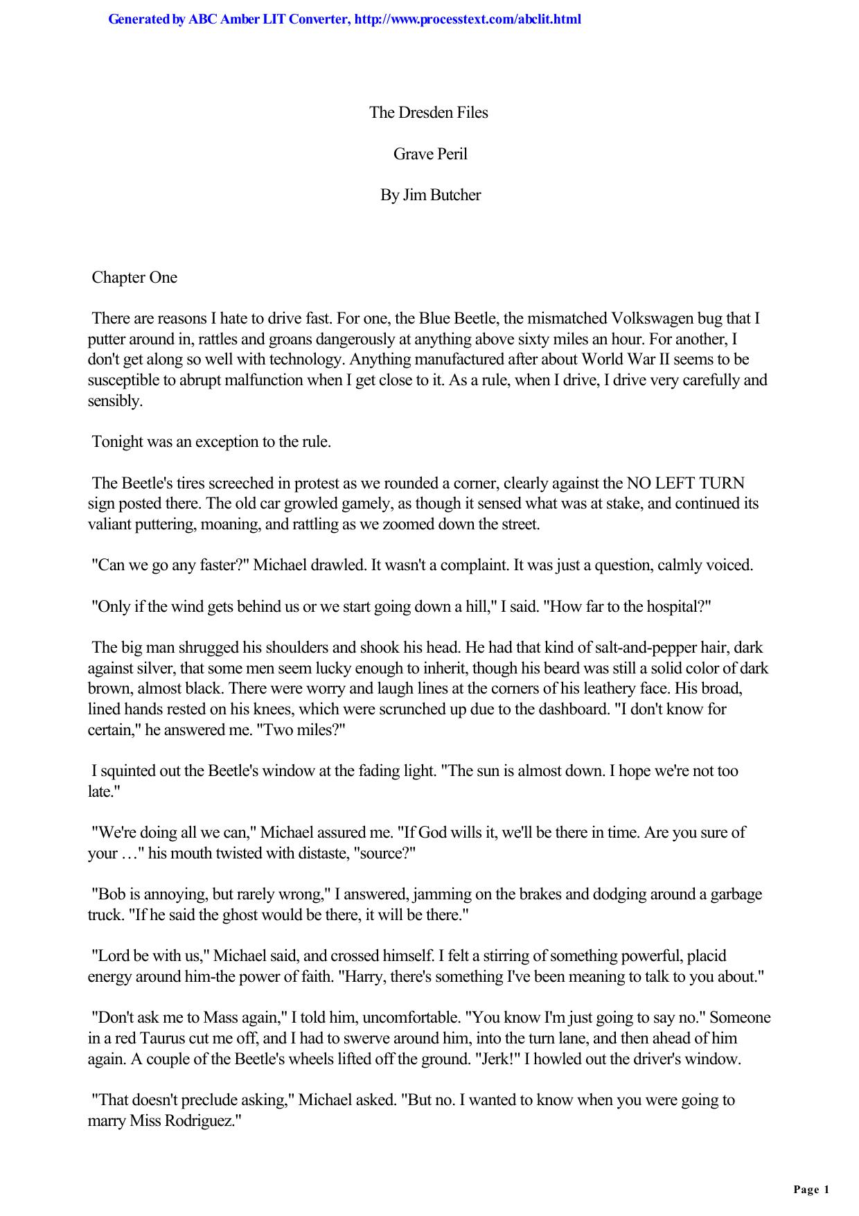 Jim Butcher - The Dresden Files 03 by Grave Peril