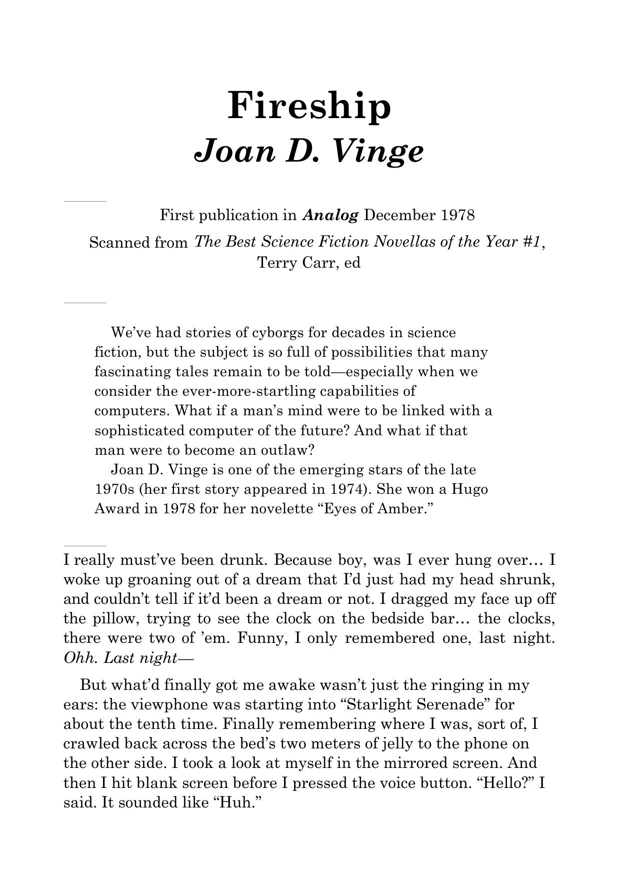 Joan D. Vinge by Fireship