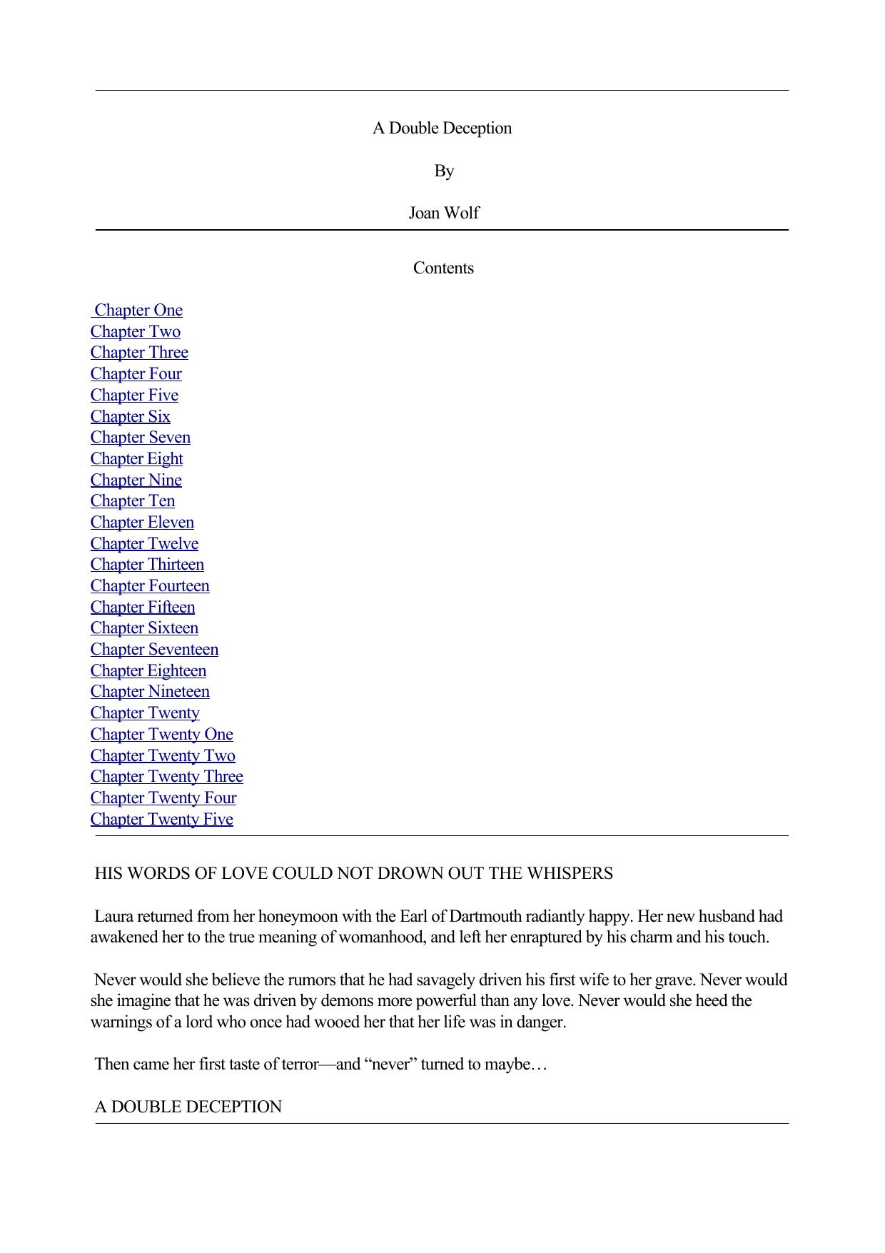 Joan Wolf by A Double Deception