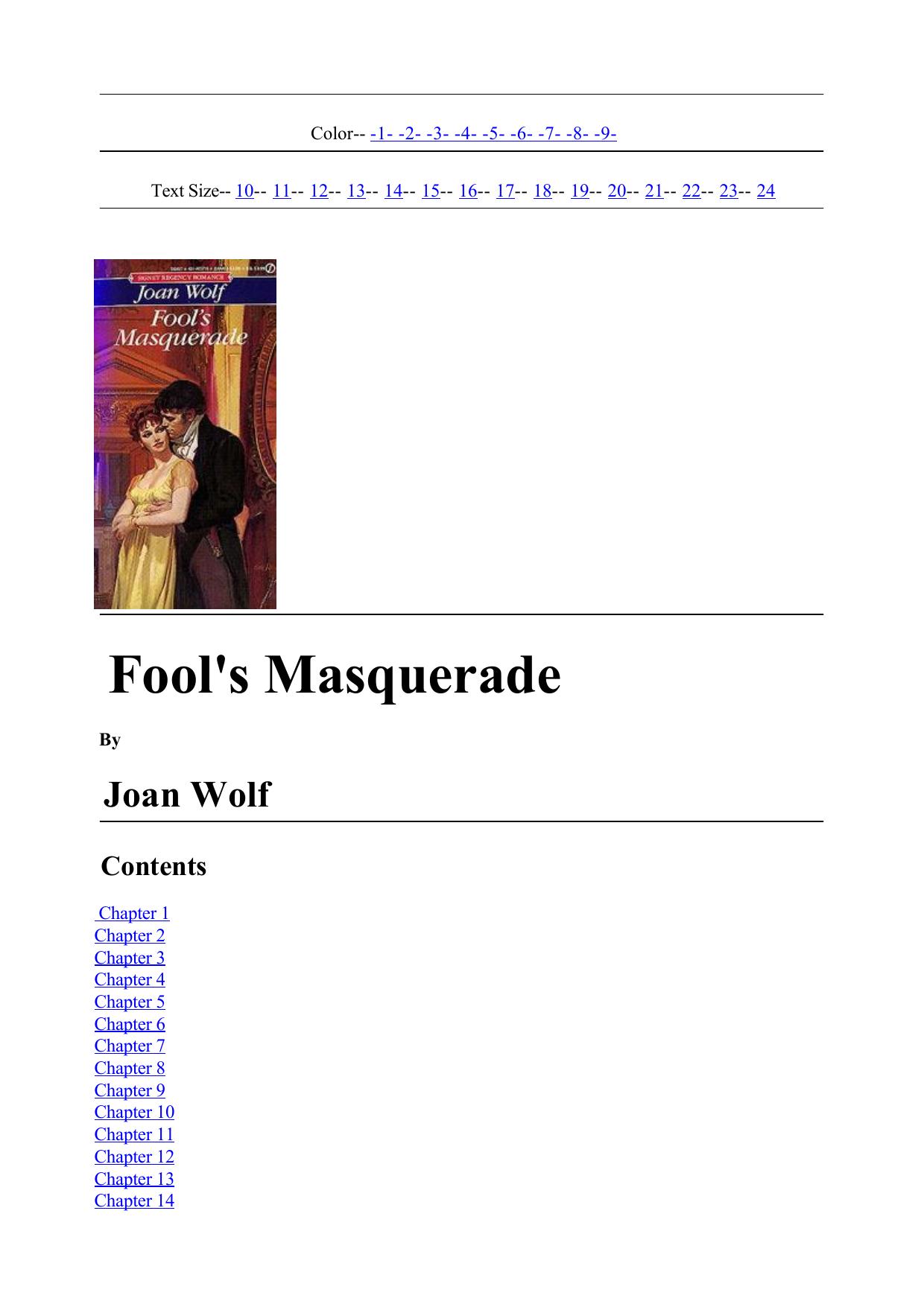 Joan Wolf by Fool's Masquerade