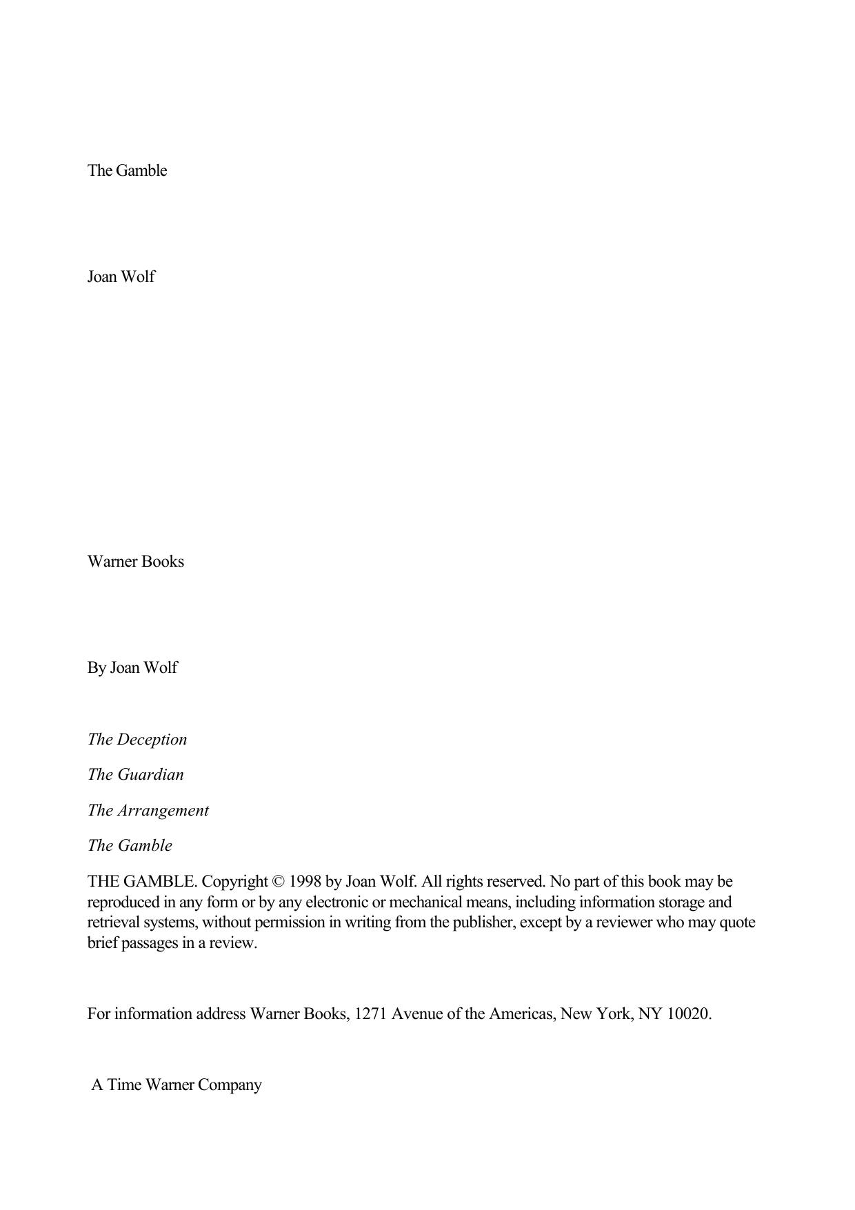 Joan Wolf by The Gamble