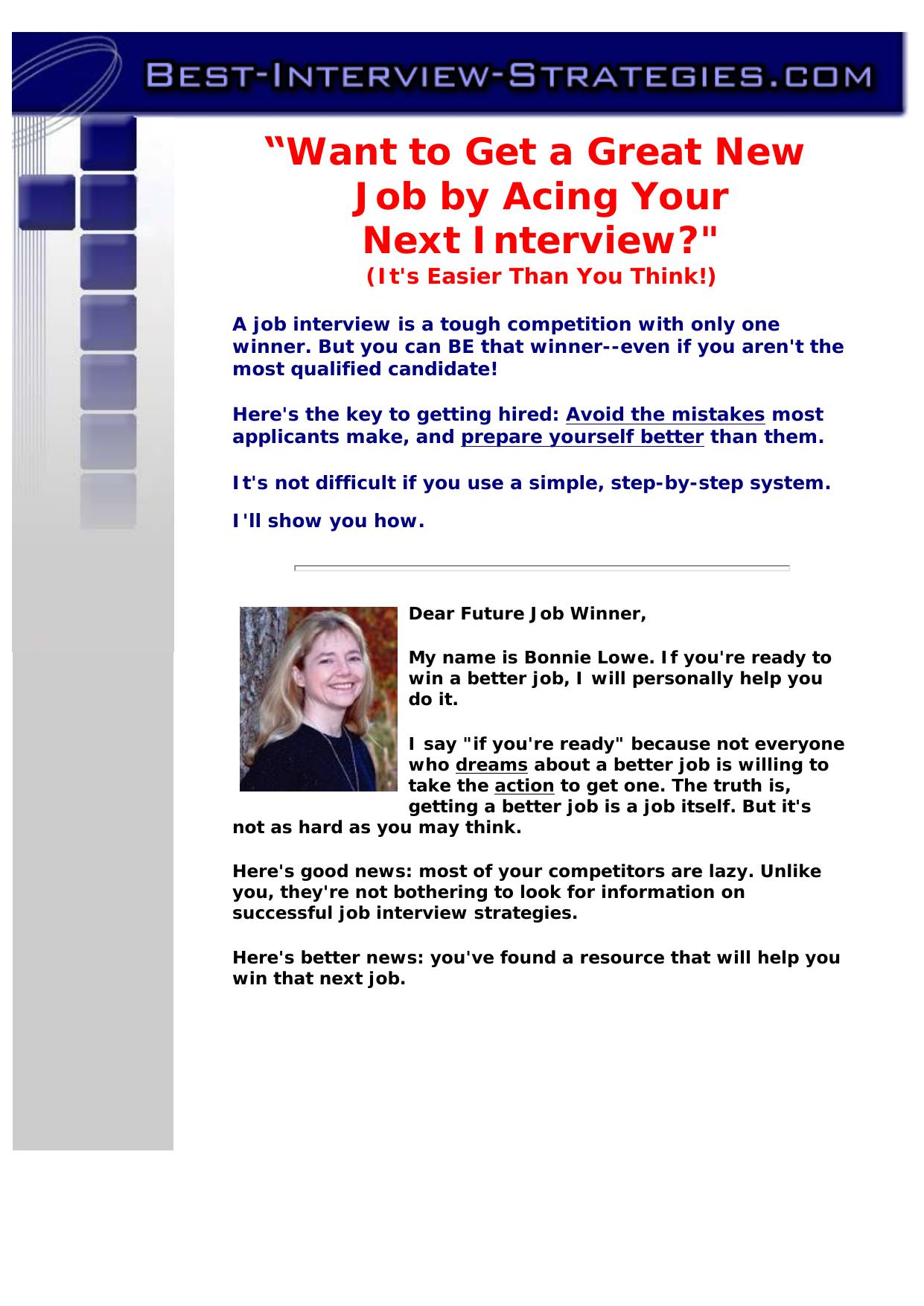Job Interview Success System. by Best of Kuszter's Collection