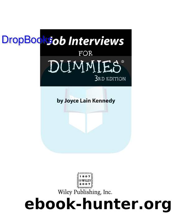 Job Interviews for Dummies ISBN by 0470177489 DropBooks APP