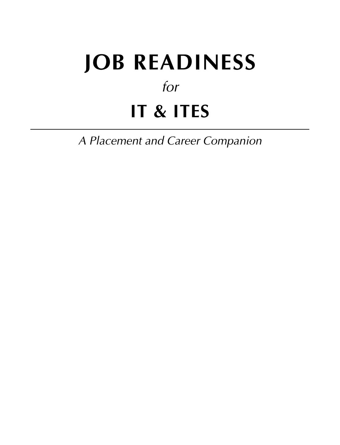 Job Readiness For It And Ites by R Anand