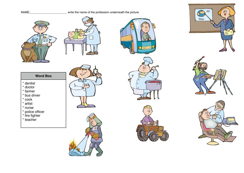 Jobs and professions by Elena Mleczko