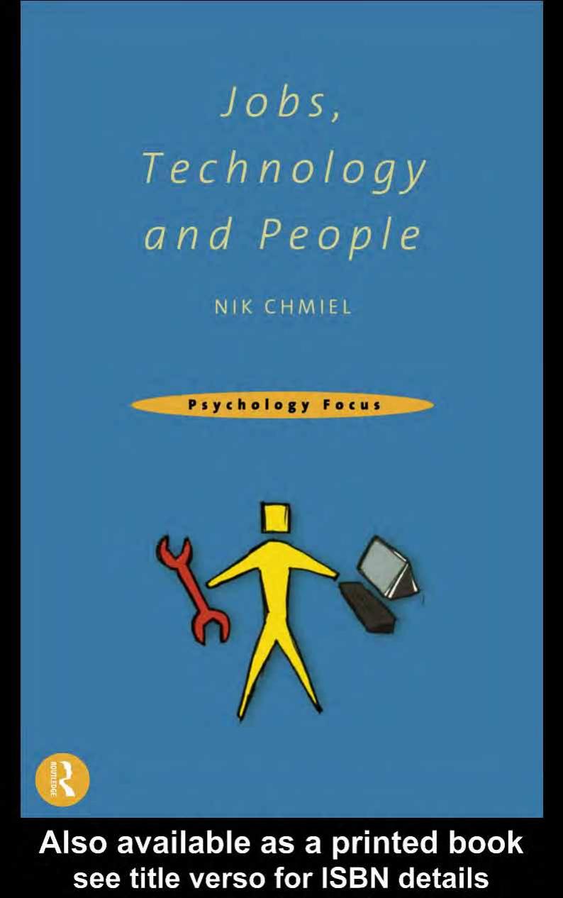Jobs, Technology and People (Psychology Focus) by Nik Chmiel