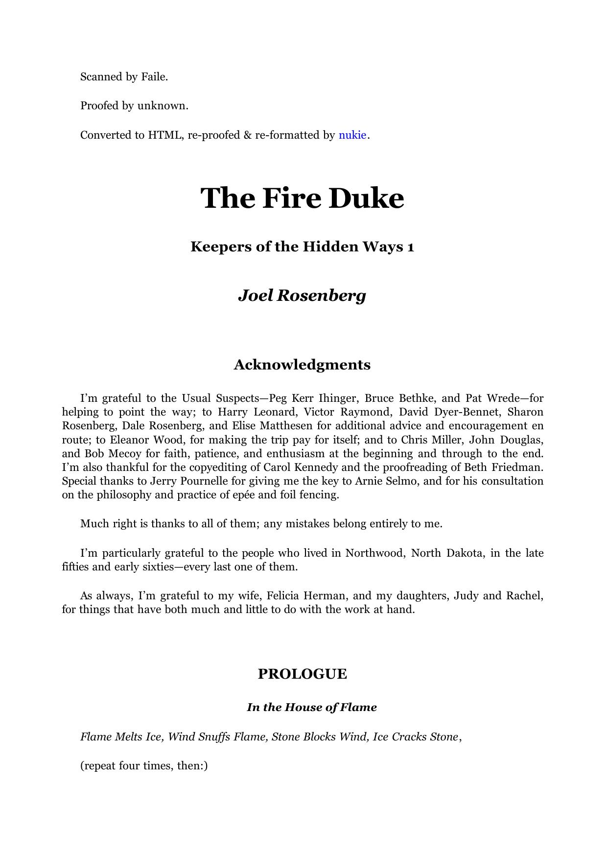 Joel Rosenberg - Keepers of the Hidden Ways 01 by The Fire Duke