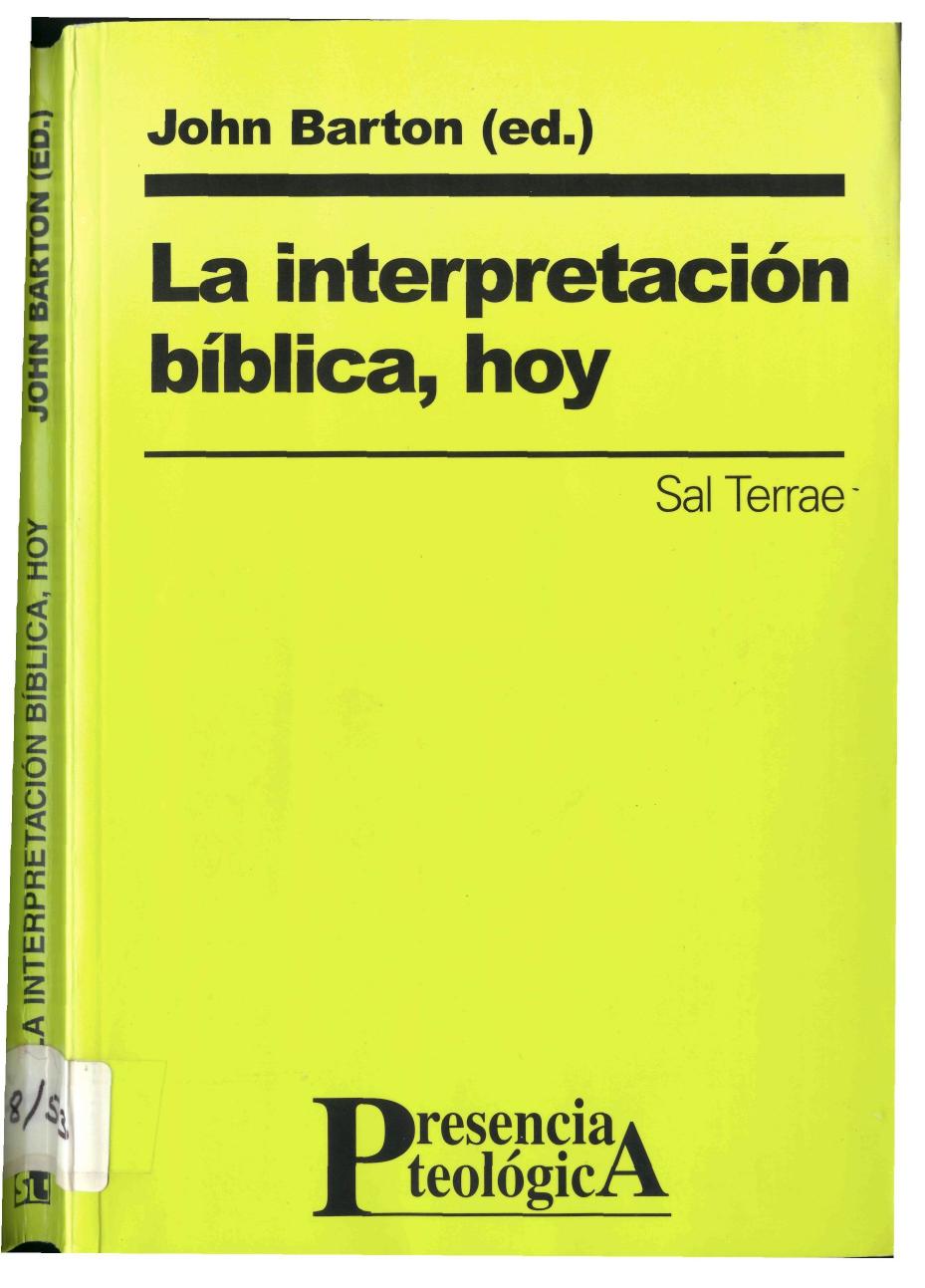 John Barton by La Interpretación Bíblica Hoy