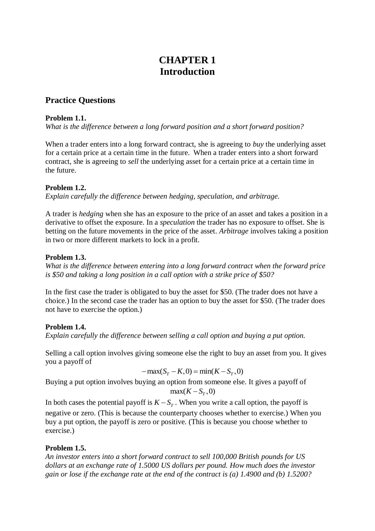 John C Hull Student Solutions Manual by Administrator