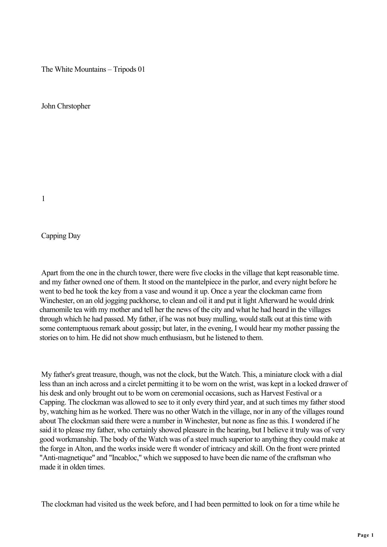 John Christopher - Tripods 01 by The White Mountains