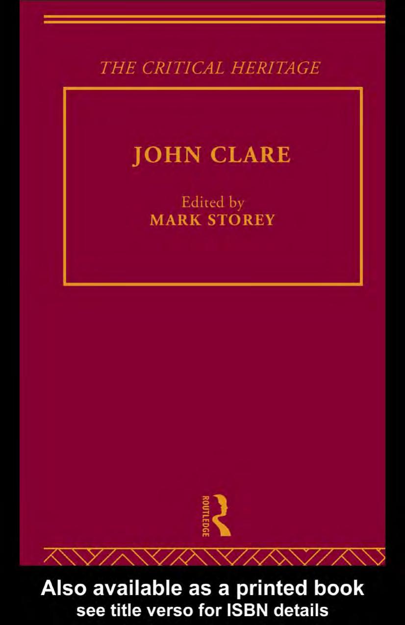 John Clare: The Critical Heritage by MARK STOREY (edt)