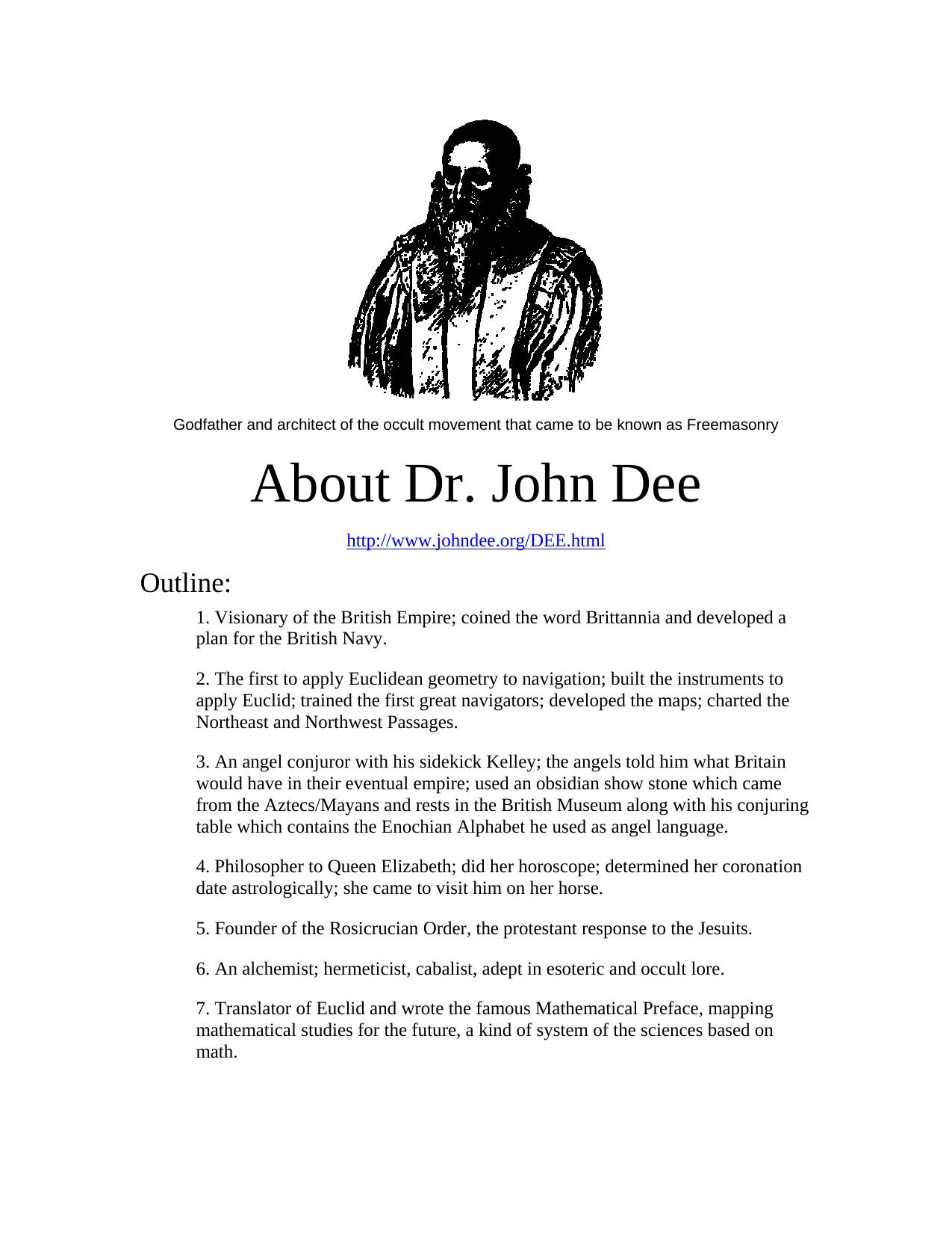 John Dee and the Secret Societies by Deb Hill