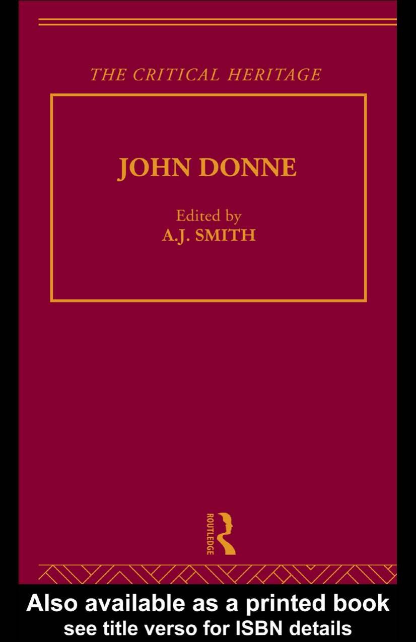 John Donne: The Critical Heritage by A.J.SMITH (edt)