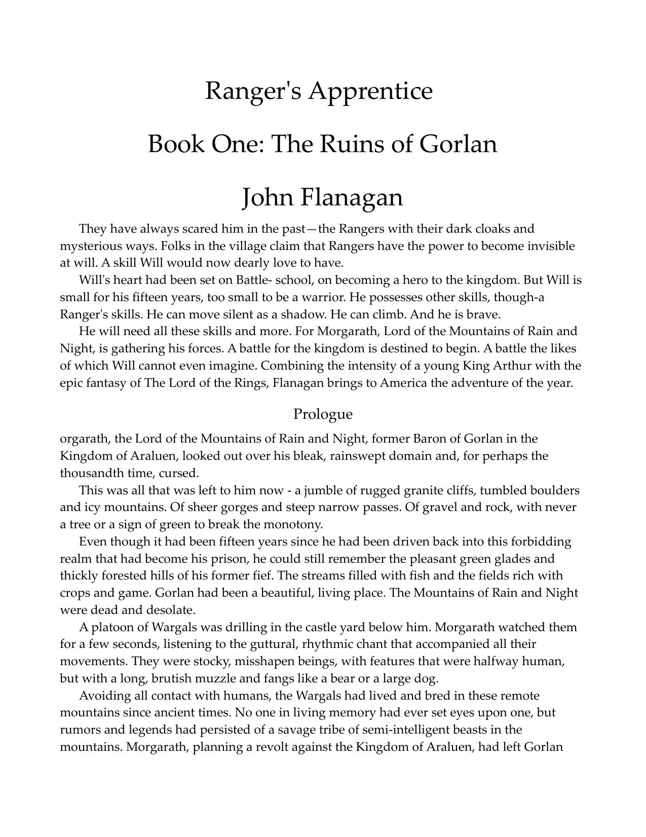 John Flanagan - Ranger's Apprentice 01 by dru vitale