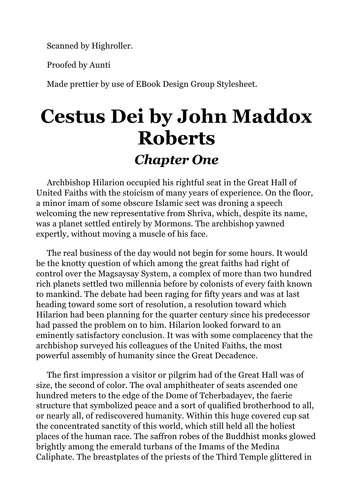 John Maddox Roberts by Cestus Dei