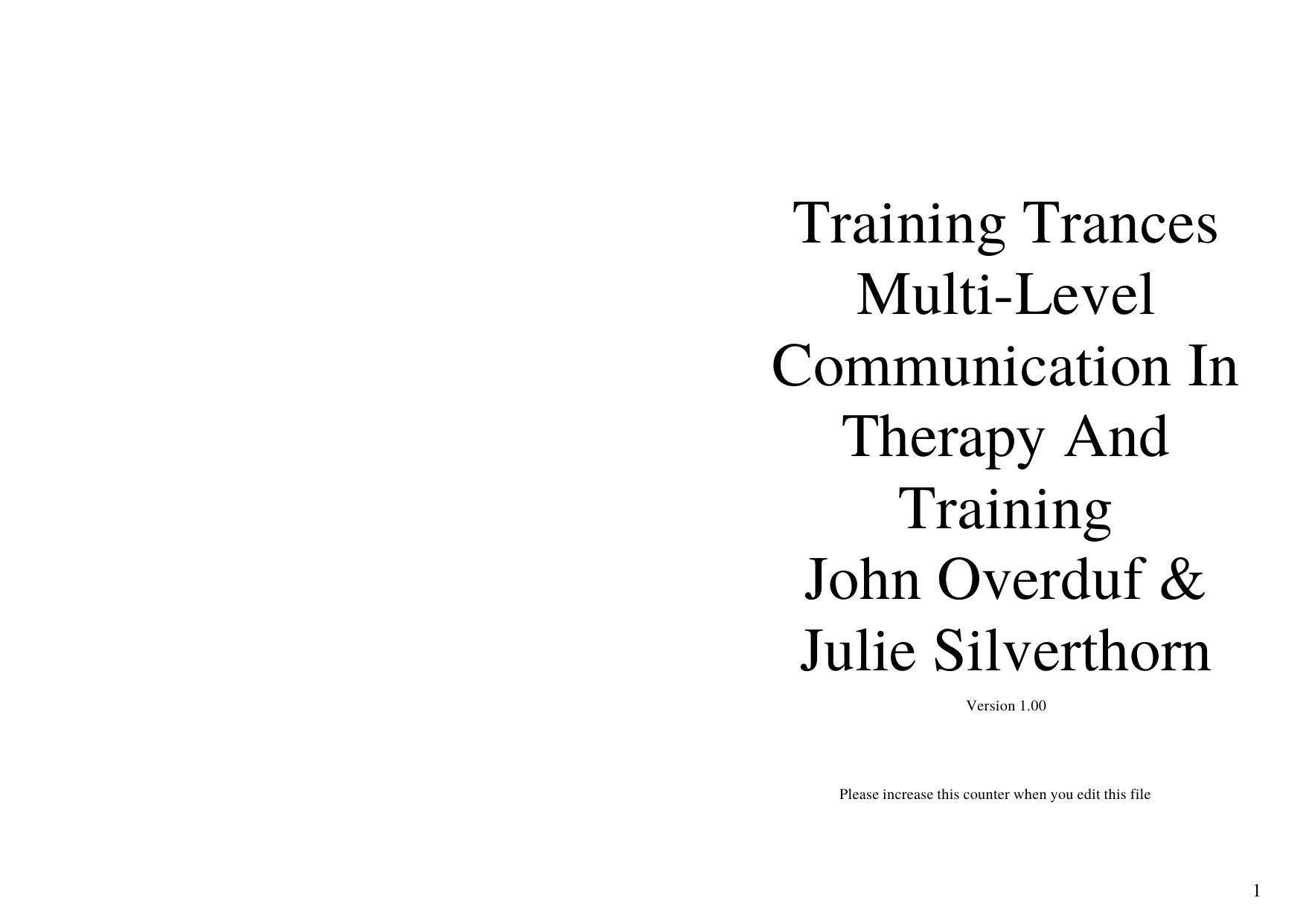 John Overdurf and Julie Siverthorn - Training Trances _Mulâ¦ by Training Trances
