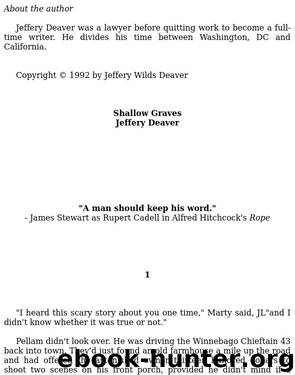 John Pellam 01, Shallow Graves by Jeffery Deaver