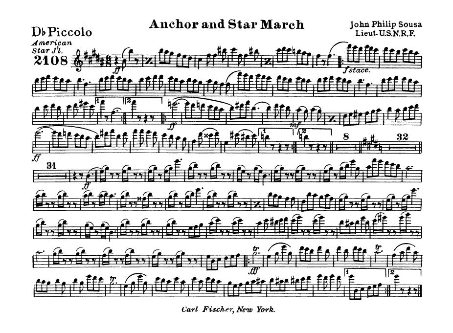 John Philip Sousa by Anchor & Star. Complete Parts (1918)