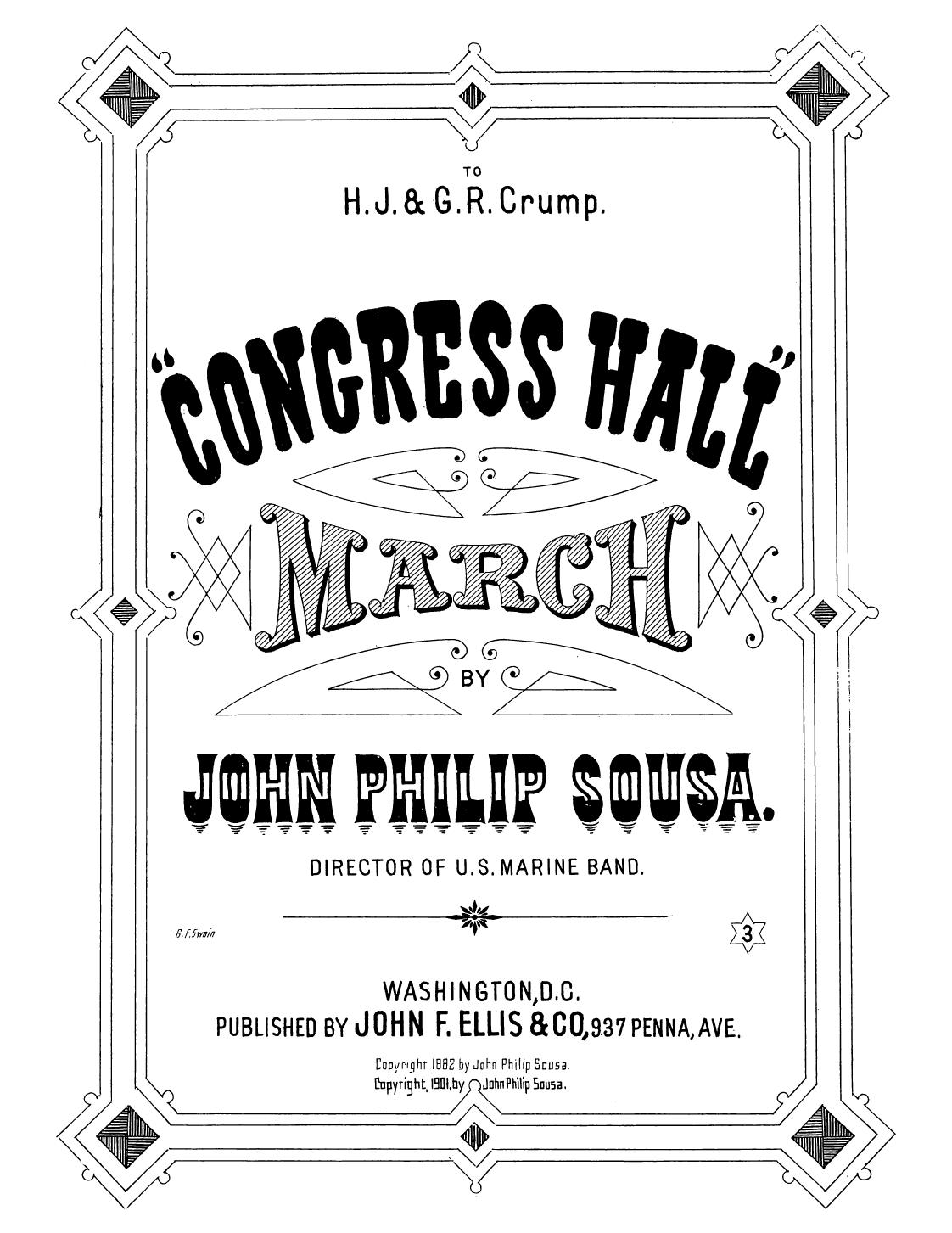 John Philip Sousa by Congress Hall. Piano solo (1901)
